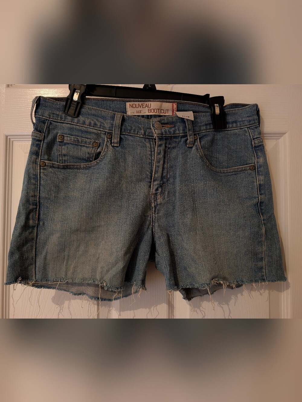Levi's Light Blue Distressed Denim Shorts